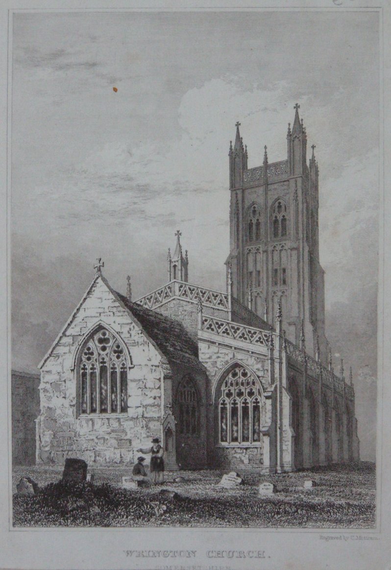 Print - Wrington Church, Somersetshire - Mottram